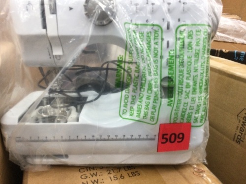 6V Portable Foot Pedal Sewing Machine w/ 12 Stitch Patterns - Lot 509