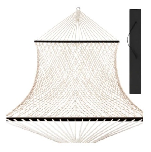 Cotton Rope 2-Person Double Hammock w/ Spreader Bars & Carrying Case, Appears New - Lot 554