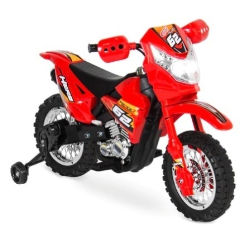 6V Kids Electric Ride-On Motorcycle Toy w/ Training Wheels, Lights, & Music, Red, Appears New - Lot 567