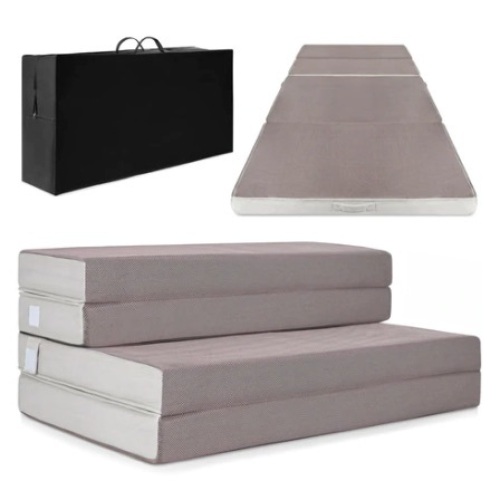 Folding Portable Mattress Topper w/ Plush Foam, 4in, Queen, Appears New - Lot 588