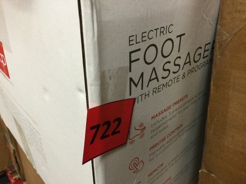 Therapeutic Foot Massager w/ High Intensity Rollers, Remote, 3 Modes - Lot 722