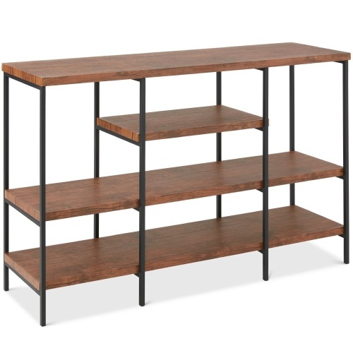 4-Tier Industrial Console Table w/ Tall Shelf Space - 55in - Lot 729