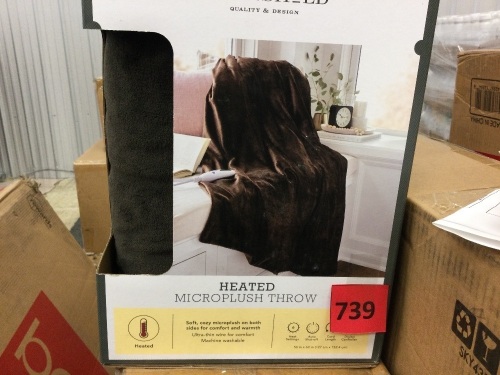 50x60in Heated Microplush Throw Blanket - Lot 739