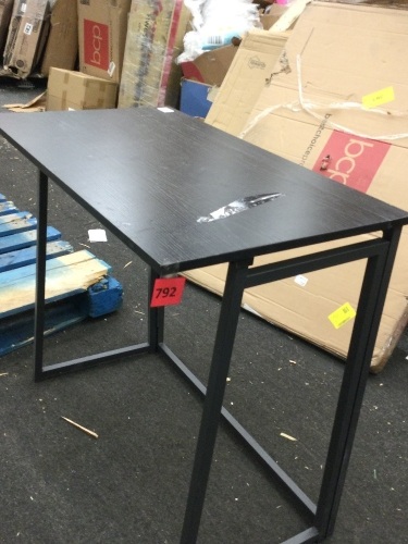 Folding Drop Leaf Office Desk w/ Wood Table Top, Back Shelf - 31.5in - Lot 792