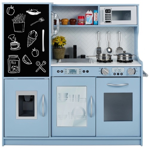 Pretend Play Kitchen Wooden Toy Set for Kids with 11 Accessories - Lot 2394