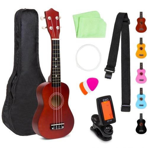 Acoustic Soprano Basswood Ukulele Starter Kit w/ Bag, Strap, Tuner - 21in - Lot 2447