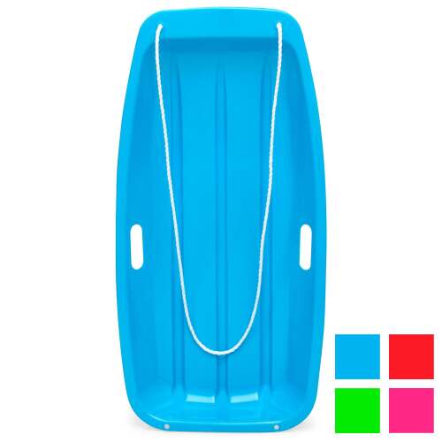 Kids Outdoor Plastic Toboggan Snow Sled Board w/ Pull Rope, Handles - 35in - Lot 2560
