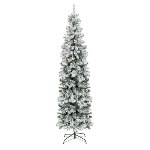 Snow Flocked Artificial Pencil Christmas Tree w/ Stand - 7.5ft - Lot 2576