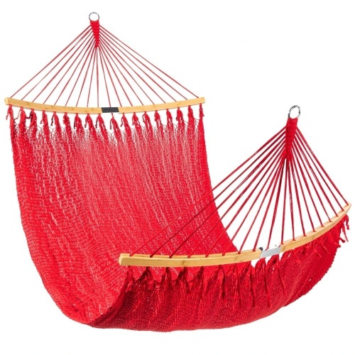 2-Person Woven Polyester Hammock w/ Curved Bamboo Spreader Bar, Carry Bag - Lot 2662