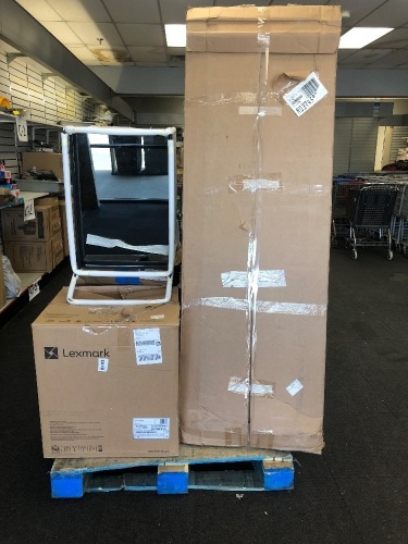 Salvage Pallet of Office Supplies and Misc Items, Items May Be Incomplete or Damaged/Broken, SOLD AS IS - Lot 25A