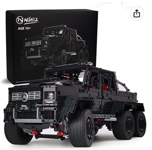 Nifeliz Black Pickup G63 6X6 MOC Building Blocks and Engineering Toy, E-Comm Return - Lot 75