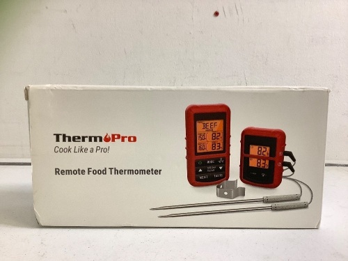 Remote Food Thermometer, Powers Up, Appears New - Lot 155
