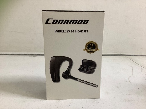 Conambo Wireless Bluetooth Headset, Powers Up, Appears New - Lot 185