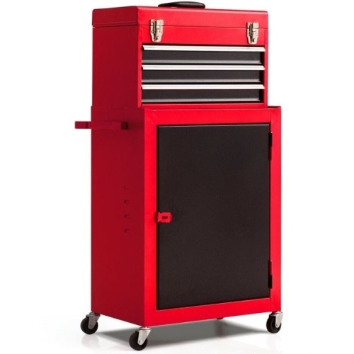 2pc Mini Tool Chest & Cabinet Storage Box Rolling Garage Toolbox Organizer  - Lot 82