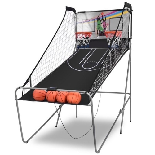Indoor Basketball Arcade Game Double Electronic Hoops w/ 4 Balls  - Lot 101