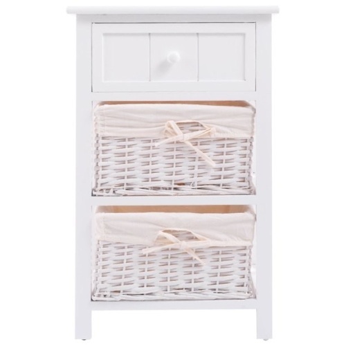 Bedside End Table Organizer w/ 2 Baskets & 1 Drawer   - Lot 131