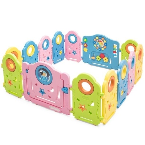 14 Panel Baby Playpen Kids Activity Center with Gate - Lot 163