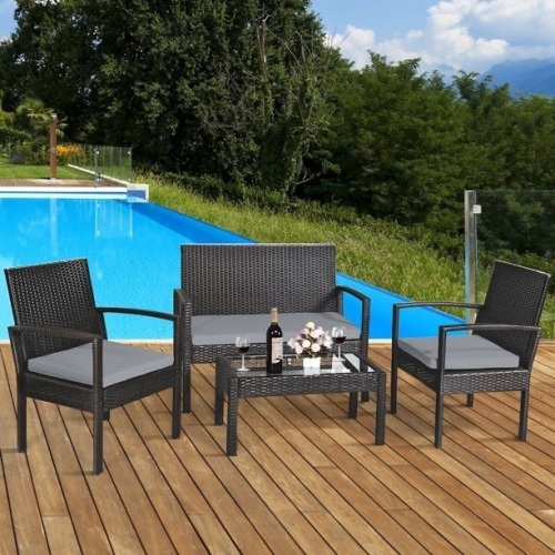 Costway 4PCS Patio Rattan Furniture Set - Lot 166
