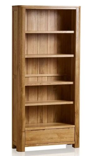 Romsey Natural Solid Oak Tall Bookcase  - Lot 168