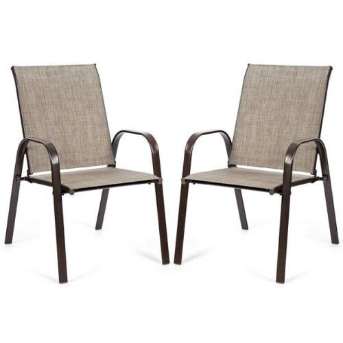 2 Pcs Patio Dining Chair with Armrest - Lot 178