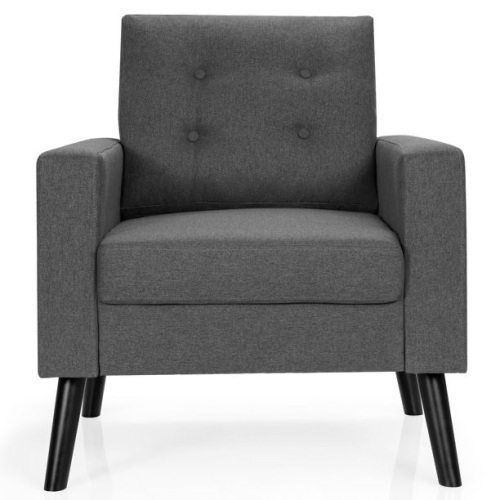 Modern Tufted Accent Fabric Armchair w/ Rubber Wood Legs   - Lot 187