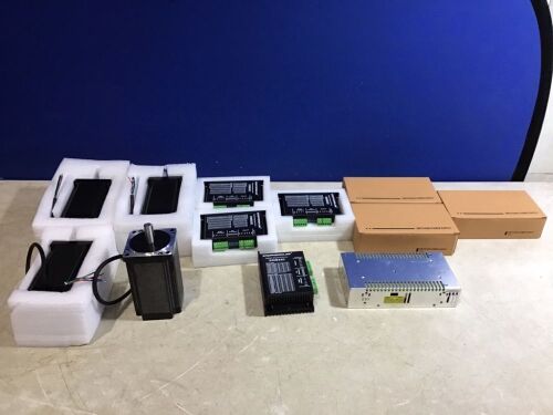 STEPPERONLINE 12Nm Nema 34 Stepper Motor CNC Kit 1700oz.in 6A 14mm Shaft &Driver &Power Supply - Lot 249