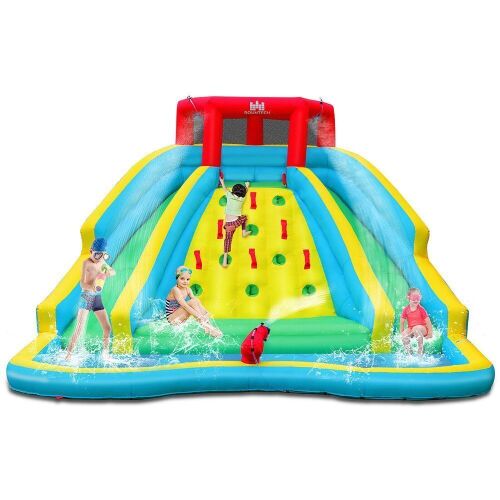 Double Side Inflatable Water Slide Park with Climbing Wall without Blower  - Lot 310