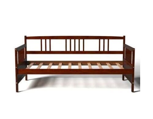 Twin Size Wooden Slats Daybed Bed with Rails  - Lot 341