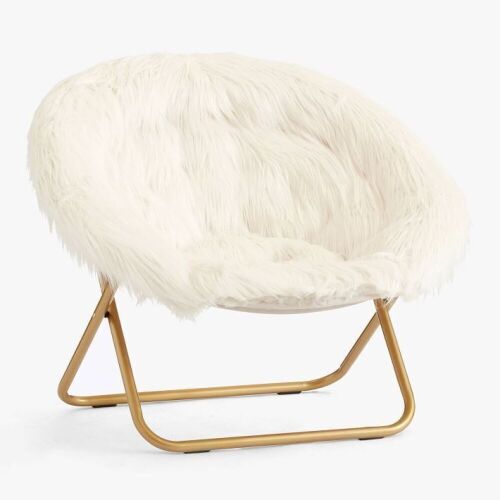 Himalayan Ivory Faux-Fur Hang-A-Round Chair  - Lot 355