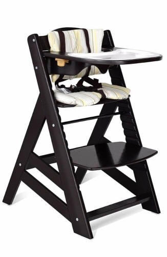Adjustable Height Wooden Baby High Chair with Removeable Tray  - Lot 365