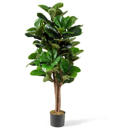 5ft Green Artificial Fiddle Leaf Fig Tree - Lot 392