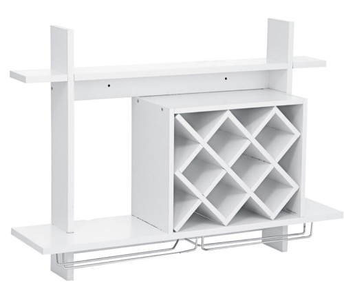 Wall Mounted Wine Rack Organizer Glass Holder Storage Shelf  - Lot 463