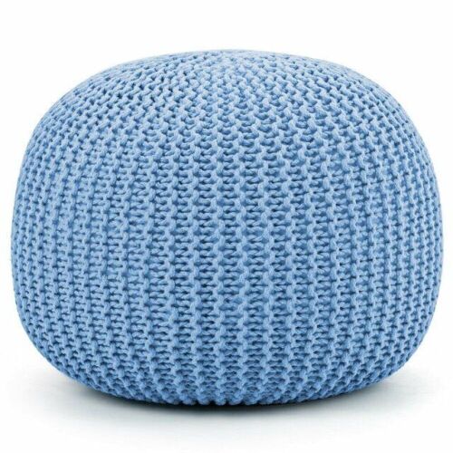 100% Cotton Hand Knitted Pouf Floor Seating Ottoman - Lot 481