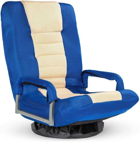 360-Degree Swivel Gaming Floor Chair w/ Armrest Handles, Foldable Adjustable Backrest - Lot 494