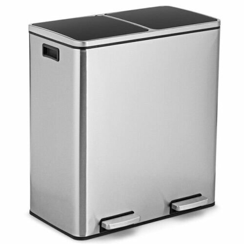 16 Gallon Dual Step Trash Can Recycling Bin - Lot 497