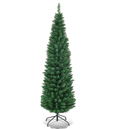 5 ft. PVC Unlit Artificial Slim Pencil Christmas Tree with Stand - Lot 517