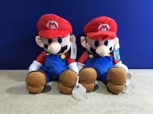Lot of (2) 22" Nintendo Super Mario Throw Pillow with Secret Pocket  - Lot 598
