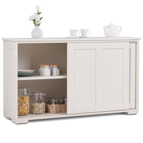 Storage Cabinet Sideboard Buffet Cupboard Wood Sliding Door Pantry - Lot 717