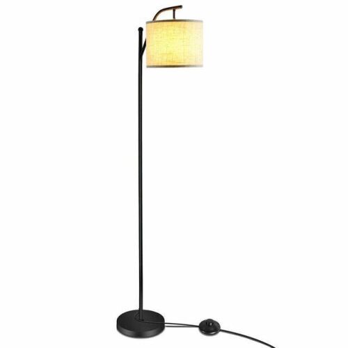 Standing Arc Modern Floor Lamp w/ Fabric Hanging Lamp - Lot 731