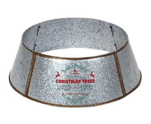 23.5 in. Silver Galvanized Metal Christmas Tree Collar - Lot 820