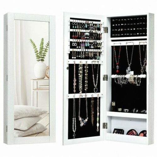 Wall Mounted Mirrored Storage Jewelry Cabinet - Lot 825