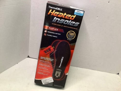 ThermaCell Heated Insoles, Small, Powers on, Ecommerce Return - Lot 195
