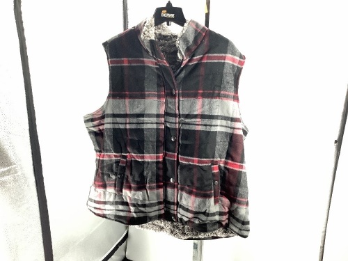 Natural Reflections Women's Plaid and Sherpa Vest, 2X, Appears New - Lot 284