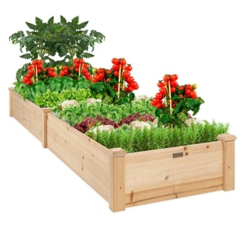 8x2ft Wooden Raised Garden Bed Planter for Garden, Lawn, Yard, Appears New - Lot 345