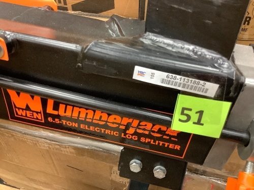 6.5-Ton Electric Log Splitter with Stand - Lot 51