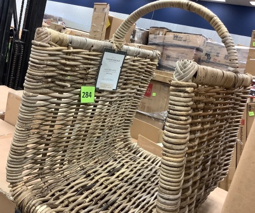 Woven Firewood Log Holder w/ Carry Handle - Lot 284