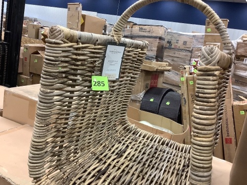 Woven Firewood Log Holder w/ Carry Handle - Lot 285