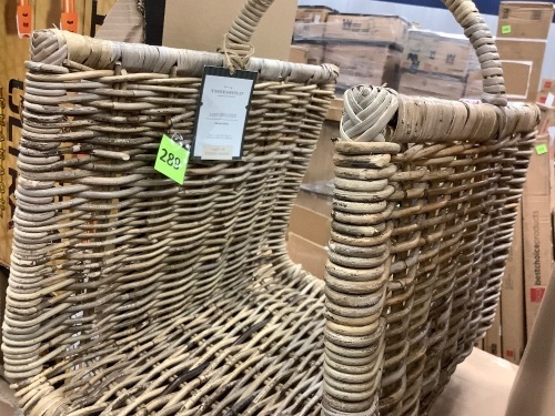 Woven Firewood Log Holder w/ Carry Handle - Lot 289