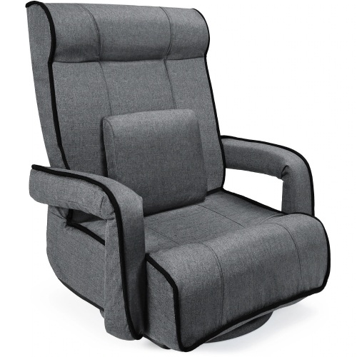 Oversized Swivel Gaming Floor Chair w/ Armrest, Adjustable Backrest - Lot 319