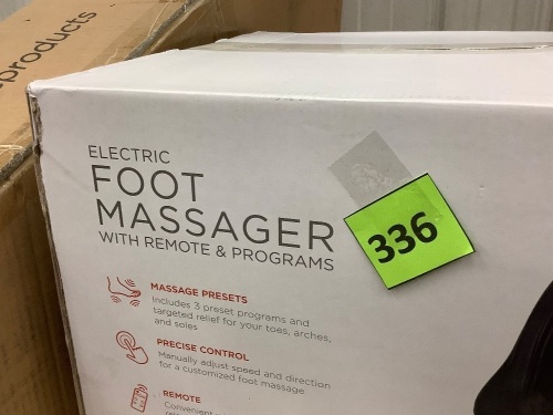 Therapeutic Foot Massager w/ High Intensity Rollers, Remote, 3 Modes - Lot 336